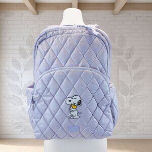 NEW ❤️ vera bradley Snoopy Lavender Metallic Large Backpack Laptop Purple